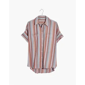 ✨Madewell Flannel Courier Sz XL Shirt in Sunrise Stripe✨ thumbnail 4