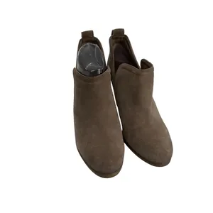Vince Camuto Francia Suede Bootie Taupe Stacked Block Heel 8.5 Ankle Boots thumbnail 6