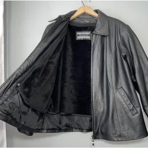 Michael Michelle Genuine Leather Jacket Women Size XL Black Coat Removable Liner thumbnail 4