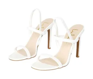 Lulu's Babie White Strappy High Heel Sandals EUC thumbnail 1