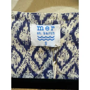 Mer St Barth Giselle Women's Maxi‎ Dress Navy Ikat Sundress Size Small Tassels thumbnail 6
