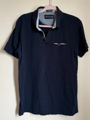 Denim & Flower Ricky Singh Navy Blue Polo Shirt Size Medium thumbnail 1
