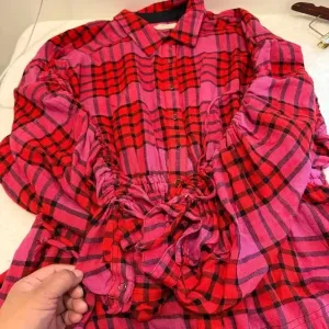 Free People pacific dawn red plaid button down shirt s thumbnail 7