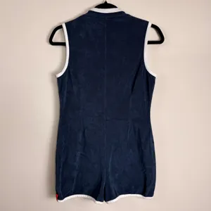 Kule The Serena Romper Navy Blue Terry Cloth Sleeveless Half Zip Size XS thumbnail 4