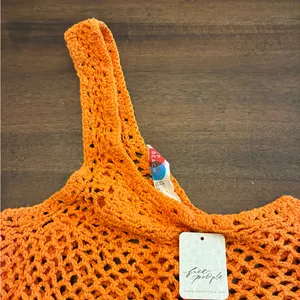 Free People FP Beach Catch Me Fauxchet Midi Dress Swimsuit Cover Up XS Orange thumbnail 2