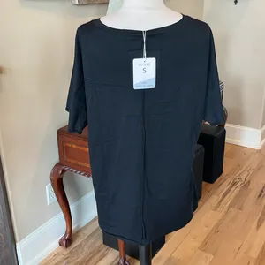 Oversized Solid Black Tee New thumbnail 4