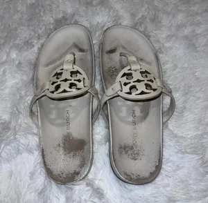 Tory Burch White Miller Cloud Sandal size Women’s 9.5 thumbnail 3
