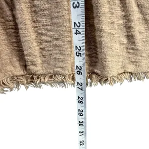 Zara Knit Peplum Camisole Top Women M Tan‎ Fringe Hem Spaghetti Strap Boho Chic thumbnail 7