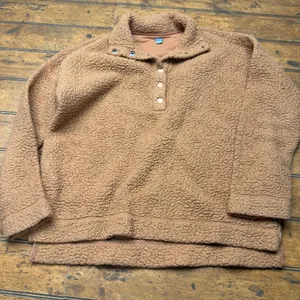 Aerie Sherpa Fleece Snap‎ Pullover Sweater Womens XS Brown Teddy Cabin Cozy thumbnail 1