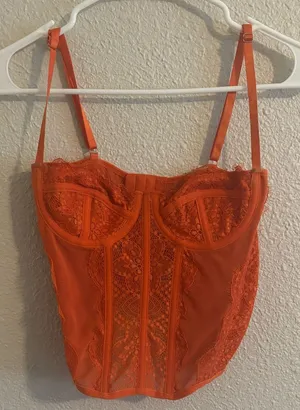 Orange lace corset top Size XS thumbnail 1