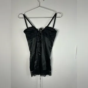 Seductions by Frederick’s of Hollywood Black Lace Corset Bustier Top Size M thumbnail 3