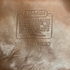 Vintage Coach Flap Drawstring Brown Leather Crossbody thumbnail 8
