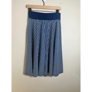 Marc Bouwer Unlimited Blue White Grid A-Line Midi Skirt Neon Yellow Zipper XS thumbnail 3