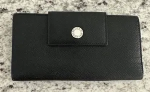 BVLGARI black‎ leather shw long wallet thumbnail 1