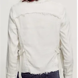 Free People Rae‎ Femme Linen Raw Hem Jacket thumbnail 3