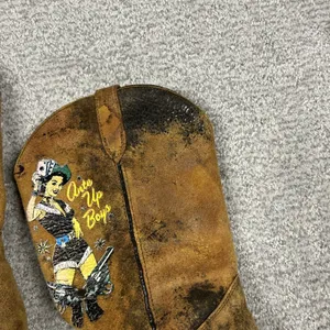 Durango Crush Cowboy Boots Women 8.5 Ante Up Boys Pin Up Leather Western Cowgirl thumbnail 9