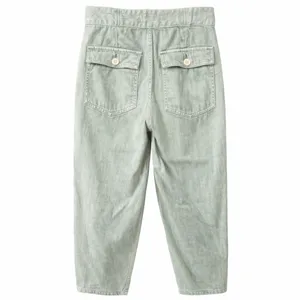 Free People We The Free Paloma Slouchy Belted Pants Size 25 Sage Green High Rise thumbnail 3