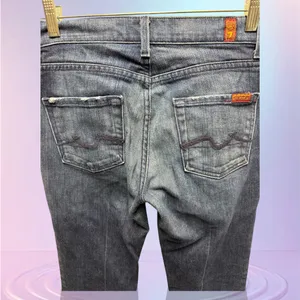 7 for all Mankind Bootcut Flared Jeans Women Size 26 Blue Distressed+Stretch thumbnail 3