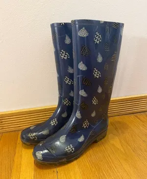 Toms Raindrop Print Rain Boots Wellies Size 8 thumbnail 1