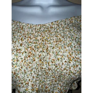 Altar'd State Ditsy Floral Smock Crop Off Shoulder Puff Sleeve Cream top L Boho‎ thumbnail 3
