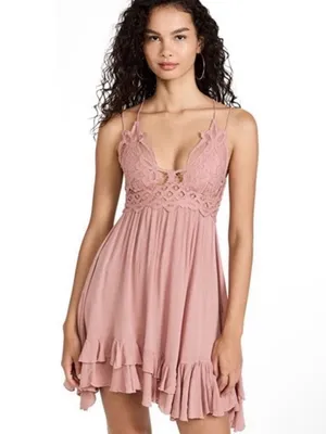 NWOT Free People Adella Mini Dress Dusty Rose size Small thumbnail 8