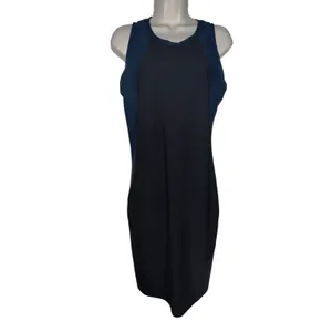 Athleta Women Size M Stellar En Route Scuba Dress Blue & Black Sleeveless 866701 thumbnail 3
