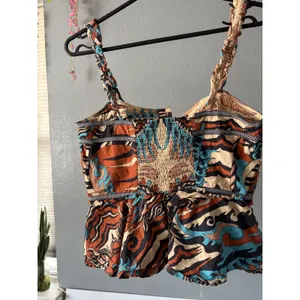 CHUFY Kathmandu Heights Organic Cotton Printed Peplum Tank Top thumbnail 3