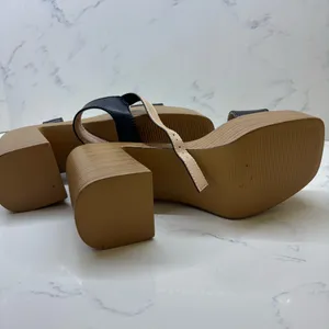 Bella Marie Black Square Toe Block Heel Sandals Size 9 NWOT Minimalist Sleek thumbnail 5