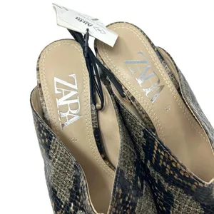Zara Snakeskin Animal Print‎ High Heeled Mules Size 36 / US 5.5 thumbnail 7