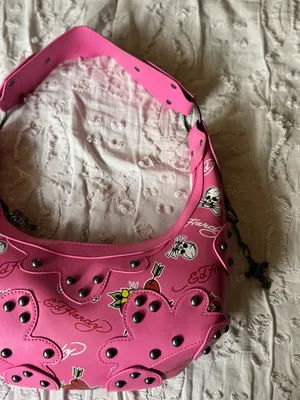 Ed Hardy Pink Floral & Skull Shoulder Bag thumbnail 8