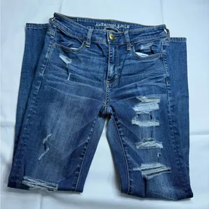 American Eagle Outfitters Women's Skinny Jeans - Blue thumbnail 6