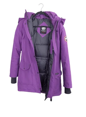 Canada Goose Women’s Purple Down Parka with Fur Trim Hood (XS/TP) thumbnail 1