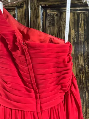 Azazie red bridesmaid dress thumbnail 5