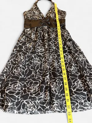 Taboo Y2K Floral Lace Halter Dress Small thumbnail 7