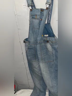 Light Wash Denim Overalls Blue Size 10 thumbnail 2