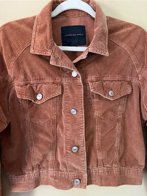 American Eagle Outfitters Rust Corduroy Cropped Jacket thumbnail 4