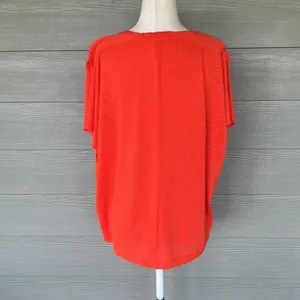 Pilcro Orange Flutter Sleeve Knit Top thumbnail 6