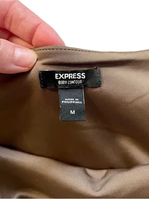 Express Brown Faux Leather Body Contour Crop Tank Medium thumbnail 4