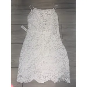 For Love & Lemons White Lace Mini Dress Spaghetti Strap Deep V Back XS NWT thumbnail 3