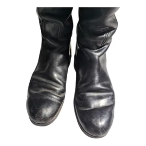 Grand Prix Black Leather Knee High Pull On Show Equestrian Riding Boots Sz 6 thumbnail 2