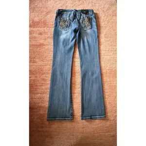 Miss Me Bootcut Jeans Size 29 Medium Wash Embroidered Back Pockets thumbnail 10