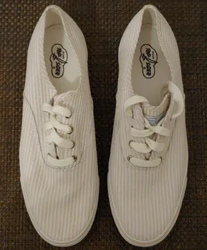 Sperry Top-Sider size 9 1/2 pale pink & white stripe NWOT thumbnail 1
