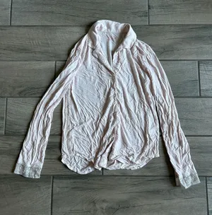 Victoria's Secret Pale Pink Long-Sleeve Button Front Pajama Top thumbnail 1