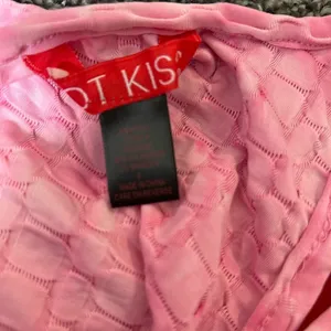 Hot Kiss Pink Textured Two Piece Set Ruched Crop Top & High Waist Shorts Size S thumbnail 6