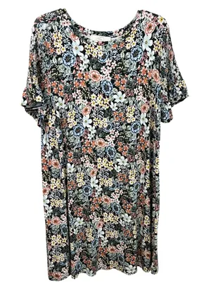Loft Plus Size‎ 14 Dress Modest Cottagecore Ruffle Shift Smocked Feminine 1819 thumbnail 1