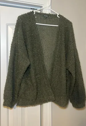 Green Soft and Fuzzy Cardigan Wild Fable thumbnail 2