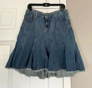 Express Blue Y2K Denim Jean Skirt Y2K thumbnail 1