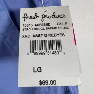 Fresh Produce Safari Pedal Capri Pants Blue Stretch Broadcloth Large thumbnail 3