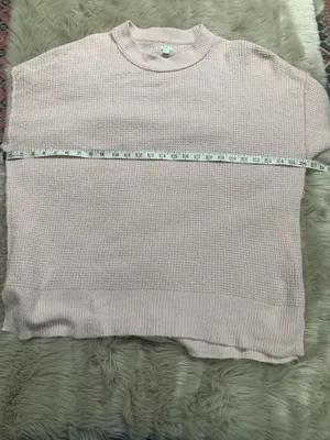 Aerie waffle knit oversized sweater pink Small thumbnail 6