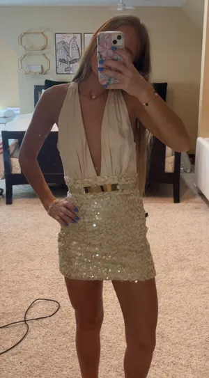 Mini dress Gold thumbnail 1